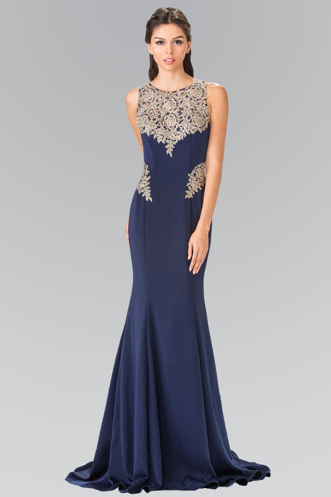 Navy and gold outlet dress for wedding guest