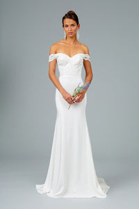 Wedding White Dress - WHITE / XS