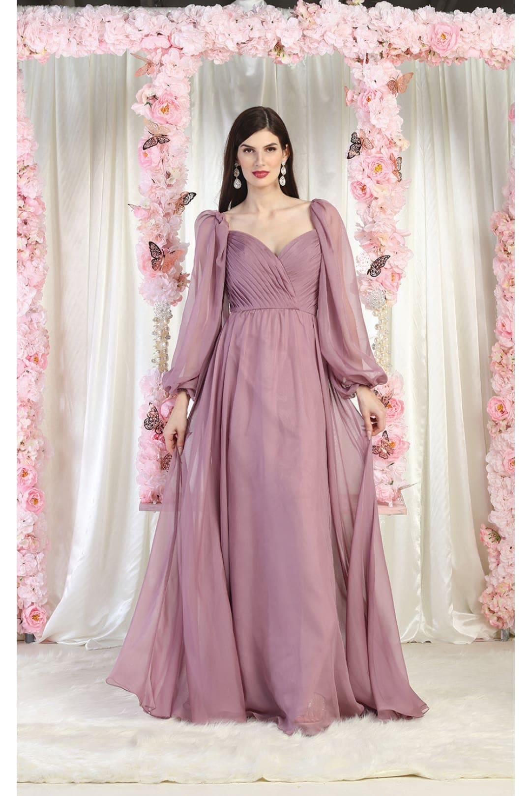 Western Dress For Women in MAUVE By May Queen MQ1990 - Mauve / 4