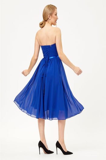 May Queen MQ1161 Ruched Twist Front A Line Lace Up Back Cocktail Dress