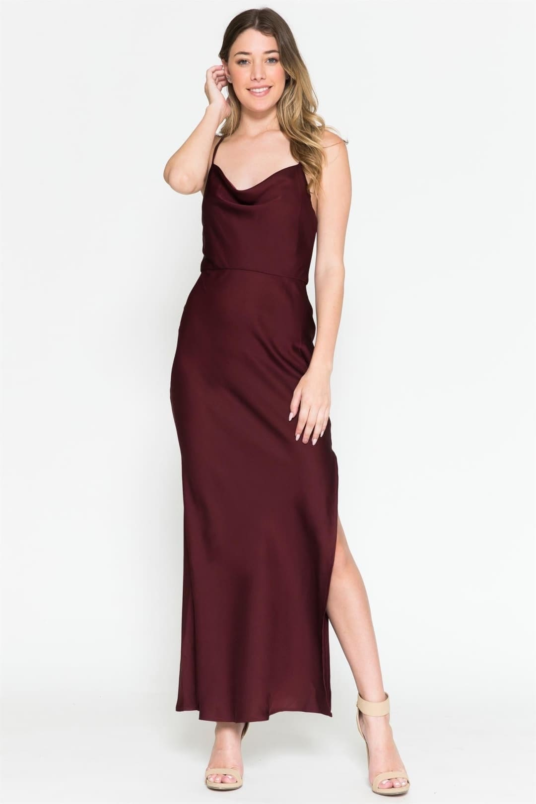 Western Dress For Women in Wine By 6115