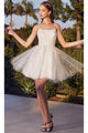 White Christmas & Holiday Dress By Ladivine CD0212 - White / XS