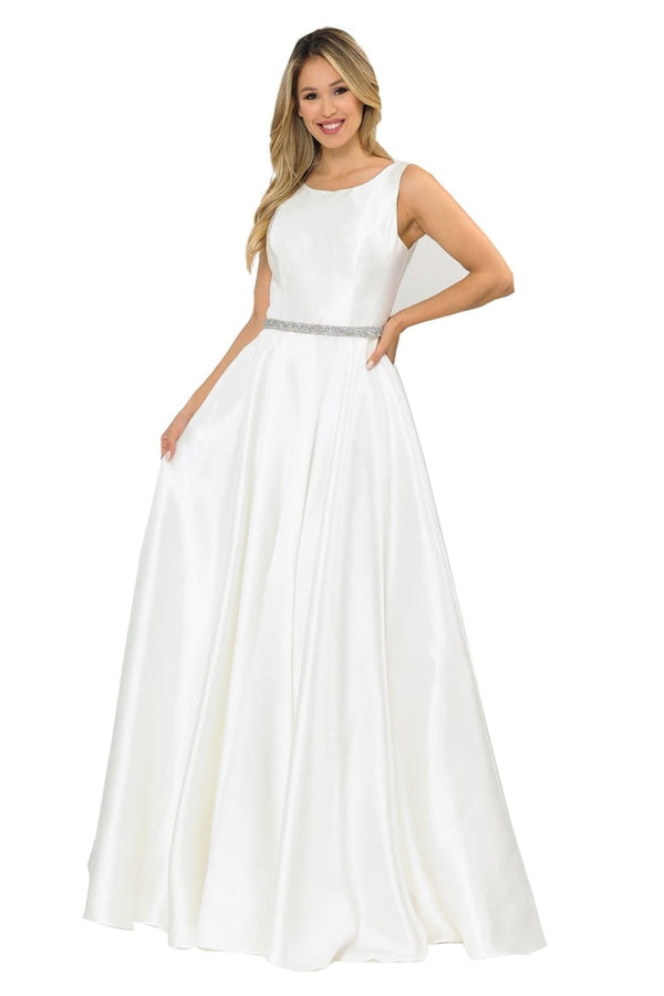 White Christmas & Holiday Dress By Poly USA PL8678 - White / XS