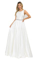 White Christmas & Holiday Dress By Poly USA PL8678 - White / XS
