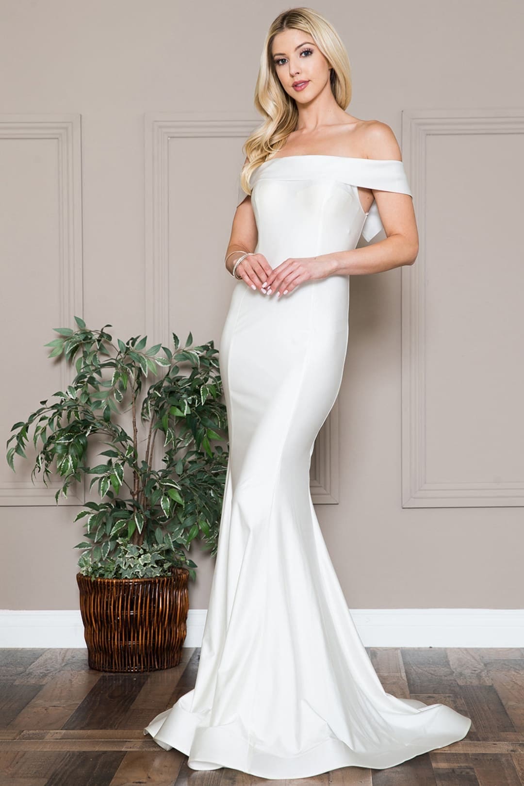 White Christmas & Holiday Dress in Lycra By Amelia Couture 373 - White / 2