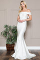 White Christmas & Holiday Dress in Lycra By Amelia Couture AC373B - White / 2