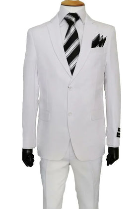 White Groomsmen Suit for Men & Boys - Perfect for Weddings