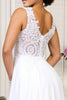 White Long Applique V-Neck Dress by Elizabeth K GL2311 - Long Formal Dresses
