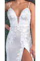 Sleeveless V Neck Long Beaded Dress - Dress