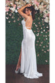 Sleeveless V Neck Long Beaded Dress - Dress