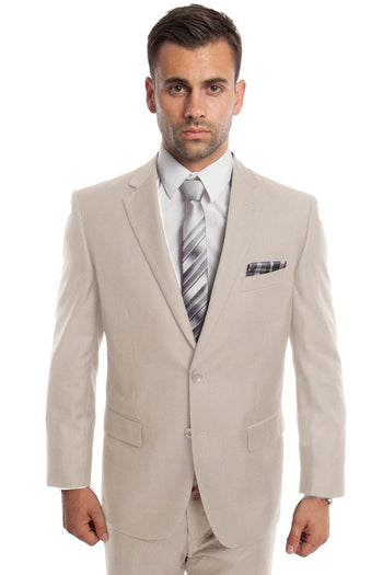 Traje de negocios básico de dos botones y corte moderno para hombre en color tostado