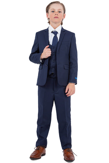 Boys Suit Perry Ellis Vested Boy's Wedding Suit in Navy Blue