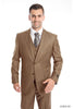 Modern Fit 3 Piece Suit - DARK TAUPE - 33 / US34S/W28 / EU44S/W38 - Mens Suits