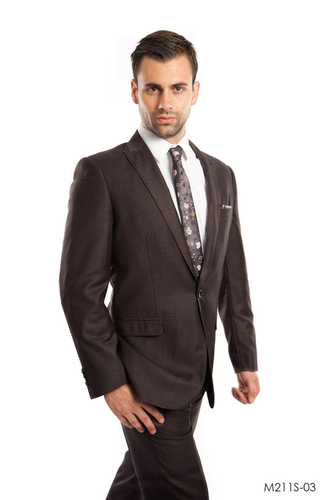 Men’s Two Piece Ultra Slim Fit Solid Suit - DARK GREY - 03 / US34S/W28 / EU44S/W38 - Mens Suits