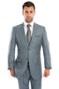 Mens Two Piece Ultra Slim Fit Sharkskin Suit - Smoke Blue - 02 / US34S/W28 / EU44S/W38