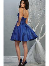 May Queen MQ1654 A Line Spaghetti Strap Short Cocktail Dress