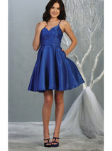 May Queen MQ1654 A Line Spaghetti Strap Short Cocktail Dress