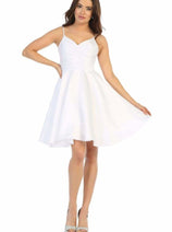 May Queen MQ1654 A Line Spaghetti Strap Short Cocktail Dress