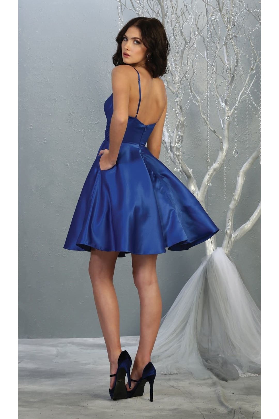 short satin v neck off the shoulder homecoming dresses Cute Red Off The Shoulder Silk Satin Short Homecoming Dresses LD3061711   Dressmeet