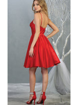 Red Graduation Dress | Commencement Ceremony Party Outfit by MQ1654