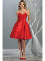 Red Graduation Dress | Commencement Ceremony Party Outfit by MQ1654