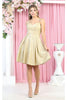 Semi Formal Short Designer Dress - GOLD / 2