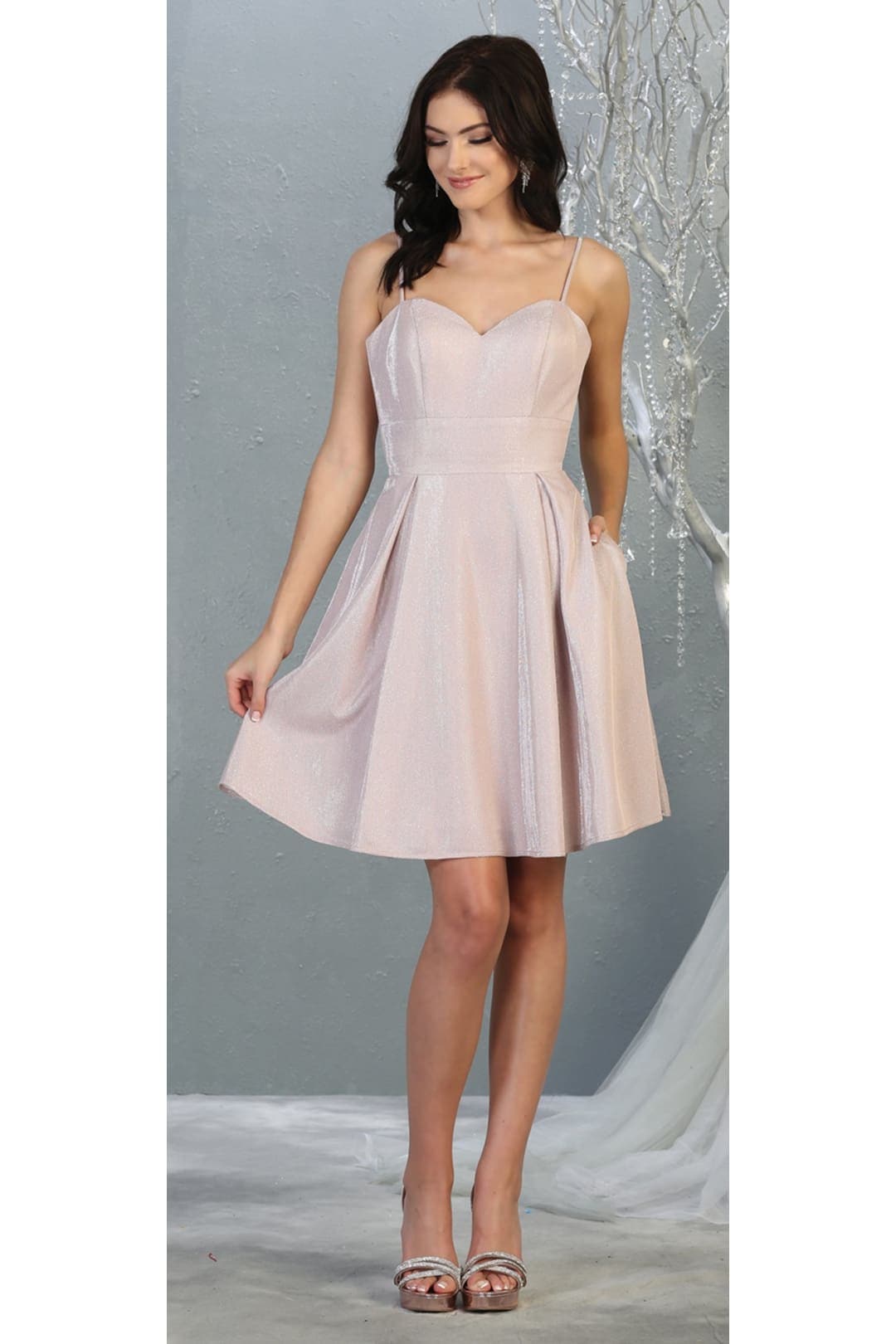 Semi Formal Short Designer Dress - PINK / 2