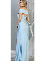 Peri Blue Bridesmaid Dresses in Lycra and Plus Size Gowns by MQ1825