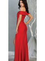 Red Bridesmaid Dresses in Lycra and Plus Size Gowns by MQ1825