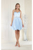 May Queen MQ1864 A Line Short Sweetheart Cocktail Dress - BABY BLUE / 2