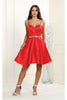 May Queen MQ1864 A Line Short Sweetheart Cocktail Dress - RED / 2