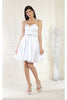 May Queen MQ1864 A Line Short Sweetheart Cocktail Dress - WHITE / 2