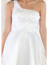White Bridesmaid Dresses-Inexpensive May Queen MQ1937 Glitter Short