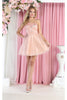 May Queen MQ1973 One Shoulder A-line Cocktail Dress - BLUSH / 4
