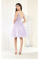 May Queen MQ1949 Deep V-neck Embroidered Cocktail Dress