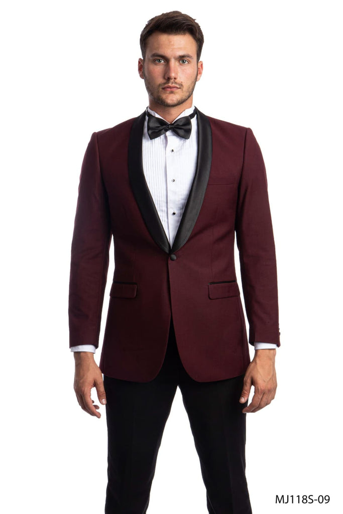 Maroon Terry Rayon Tuxedo Coat Suit - G3-MCO1157 | G3nxt.com
