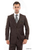 Mens Three Piece Ultra Slim Fit Birdseye Suit - BROWN - 03 / US34S/W28 / EU44S/W38 - Mens Suits