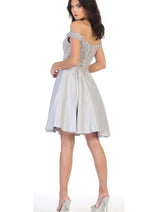 Off The Shoulder Pockets Cocktail A-line short Dress MQ1766